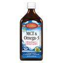 Carlson - MCT & Omega-3, 1480 mg Omega-3s, 9200 mg MCTs, Keto-Friendly, Caprylic & Ácidos Capric, Produção de Energia, Metabolismo de Gordura, Limão-Lime, 500 ml (16.9 Fl Oz)