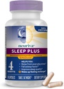 NEURIVA Sleep Plus com 4-em-1 Benefícios - Testado clinicamente Ashwagandha, L-Theanina & Melatonina - Reduzir o estresse, queda dormir mais rápido, melhorar a qualidade do sono, acordar refrescado*, 58ct Cápsulas