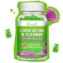 Gomas de cardo de leite para crianças adultos. Liver Cleanse Detox Repair Gummies, Milk Thistle Extract Supplement for Liver Support Digestive Antioxidant, 60ct Apple Flavor