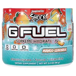G Combustível Mango Limonada Supreme Hydration, Electrolyte Powder Mix para Energia e Foco, Açúcar e Cafeína Suplemento gratuito com vitaminas e minerais essenciais, Mango Limonada Flavor, 3.4 oz - 30 Servings