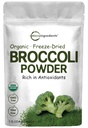 Pó de brócolis orgânico, 1 libra, congelado seco, contém DIM natural (Diindolilmetano), e rico em fibra e vitamina imune C, Superalimento verde para smoothie e bebidas, Vegan Friendly