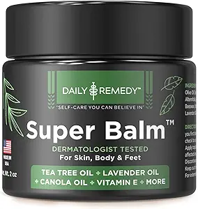 DIELY REMEDY Tea Tree Oil Força extra Super Balm - Atletas Foot Cream Combates Ringworm, Jock Coceira, Questões de unhas - Nutreshes rachado Comichão pele no corpo e pés - Made in USA (2 Pack)