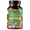 Plant.O Orgânico Super Verdes [Complemento Fruit & Veggie] Antioxidantes de alta absorção de pó verde com Alfalfa, Raiz de beterraba, Tart Cherry para apoio imunológico, Gut Health, Energia, 60 comprimidos vegetarianos