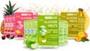 Glicose SOS derretimentos feitos com dextrose em pó de açúcar de purê de frutas naturais, como abas de glicose, tabletes de ação rápida que derretimento com 15 individuais 15g Serve 3 sabores diferentes