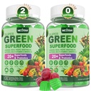 Super Verdes Gummies, Verdes Superalimento pó alternativa w/Spiriulina, chlorela, Fibra prebiótica, Probiótico, Frutas vegetais, Frutas vegetais diários para Digestive & Gut Saúde, Imunidade, Foco, 120 Cts