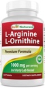 Best Naturals L-Arginina L-Ornitina - 1000mg por Serviço - 120 Comprimidos - Não-GMO & Gluten Free (120 Contagem de 1))