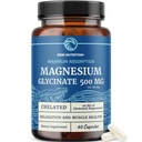 Magnésio glicinato 500mg Quelated para alta absorção Resfriamento muscular, Ossos, Coração, Nervo, Sono & Calmo Suporte para Mulheres & Homens