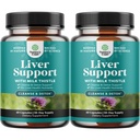 Natures Craft Liver Cleanse Detox & Repair 2 Pack Bundle - Herbal Liver Support Milk Thistle Supplement - Silymarin Milk Thistle Supplements with Dandelion Root, Choline, Beetroot & Extract