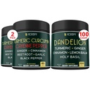 Pacote 7in1 Curcumina Turmérica & 6in1 Suplemento Dandelion - Suporte Coração, Digestion Saúde e sistema imunológico