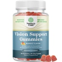 Vision Support Gummies for Adults - Lutein e Zeaxanthin Suplementos para a saúde dos olhos - Potent Lutein Vitaminas para a proteção da luz azul Deformação de Secura Suporte e Sharpness Visual - 60 Contagem