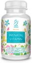Vitamina pré-natal orgânica ACTIF com 25+ Vitaminas Orgânicas, 100% Natural, DHA, EPA, Ómega 3 e Mistura de Ervas Orgânicas - Não-GMO, 90 Contagem