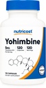 Nutricost Yohimbine HCl 5mg, 120 Cápsulas - Glúten Livre e Não-GMO