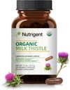 USDA Organic Milk Thistle Supplement 25:1 Extract, 8750 mg Dosagem, Silymarin Supplement 280 mg, Cápsulas Orgânicas Líquidas, Saúde do Fígado e Suporte Detox, Não-GMO, 60 Contagem