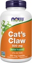 NOW Suplementos, Garra de Gato 500 mg, Projeto Não-GMO Verificado, Suplemento de Ervas, 250 contagem (Pacote de 1)