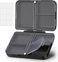 AUVON Daily Pill Organizer caber com sua bolsa ou bolso, caixa de caixa de pílulas de viagem compacta com projeto dobrável Slim e pontas de longo prazo para segurar vitamina, óleo de peixe, suplemento ou jóias (preto)