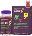 LYL Krill Oil Kid Gummy Bears com Vitamina D 3, Vitamina E e Vitamina A - fosfolipídio-Bound Omega 3 para crescimento saudável e desenvolvimento - Gummy Bears com laranja, maçã e framboesas sabor (Pack de 30)