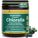 Biogenesis Organic Chlorela Tablets - 600 Contagem (500mg) Australian Grown - BioDynamic Cracked Cell Wall - Rico em clorofila, vitaminas e minerais - Suporta energia e imunidade