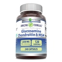 Fórmulas surpreendentes Glucosamine Chondroitin & HSH Suplemento 1850 Mg por Servindo 240 Cápsulas