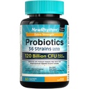 NovoRhythm Probióticos 120 bilhões UFC 36 Strains, 3-em-1 Probióticos para Saúde Digestiva e Imune Suporte com Prebióticos e Enzimas, Probióticos para Mulheres e Homens, Eliminação Targeted, 60 bonés vegetarianos