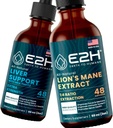 E2H: Suplemento de suporte de fígado e Cordyceps Mushroom Supplement - Não-GMO - 2 Fl Oz Cada (4 Fl Oz Total) - Pacote