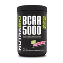 NutraBio BCAA 5000 Pó - Vegan Fermented BCAAs - Suporta crescimento muscular magro, Recuperação, Endurance - 60 Servings - Kiwi Strawberry