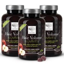 NOVAs pastilhas de volume de cabelo NORDIC, 2500 mcg Biotin, Suplemento diário de vitaminas do cabelo para apoiar a pele do cabelo e unhas, Vegan, 60 contagem (Pacote de 3)