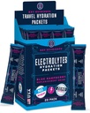 KEY NUTRIENTS Electrolytes Powder Packets 20 Pack - Sem Açúcar, Delicious Blue Framboesa, Pacotes de Hidratação com Pó de Eletrolítico para Refrescante Electrolyte Drink Mix Packets - Zero Calorias