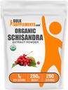 BulkSuplementos.com Extrato orgânico Schisandra em pó - Suplemento Schisandra, de Berries Schisandra, Suplemento de ervas - sem glúten - 1g por serviço, 250g (8,8 onças) (Pacote de 1)