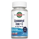 KAL Suplemento de ferro lipossômico com vitamina C lipossômica, Suplemento de ferro para mulheres e homens, Alta absorção, Pílulas de ferro suaves, Vegan, Sem glúten, 30 Servings, 30 VegCaps