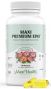 Maxi-Saúde Evening Primrose e Sementes de Linho Óleo Softgels - Vegan Omega 3 6 9 Suplementos para a pele saudável, cabelo e articulações - Kosher certificado, Orgânico noite Primrose óleo Softgels, 180 Contagem