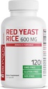 Bronson Red Yeast Rice 600 MG Monascus Purpureus Herbal Health, Non-GMO, 120 Cápsulas