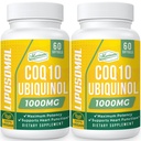 1000mg CoQ10 lipossomal Softgels Melhor Absorção CoQ10 Ubiquinol Supplement "!Função do coração e produção de energia.