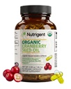 USDA 100% orgânico puro óleo de sementes de cranberry 940 mg, planta fonte Omega 3-6-9 ácidos gordos, cápsulas orgânicas líquidas, saúde urinária e suporte à saúde da pele, 60 cápsulas