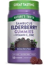 Nature's Truth Black Elderberry Gummies 50 Vegan Gummies com Vitamina C e Zinco
