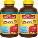 Nature Made Flaxseed Oil 1000 mg, Suplemento dietético para apoio à saúde do coração, 180 Softgels (Pacote de 2)