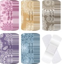 120 Pcs tecido adesivo bandagens flexíveis em massa Formas e padrões variados pequeno colorido bonito tecido bandagens com não vara Pad 3 x 1 polegadas para cortes Feridas raspa mulheres (Mandala)
