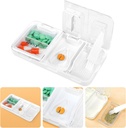 Toplive Portable 3-em-1 cortador de pílulas e moedor de pílulas e suporte de pílulas, corte fácil preciso, triturador de medicamentos para pílulas pequenas grandes, separador de comprimidos de vitaminas para crianças idosos Animais de estimação, Branco