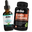 Chlorophyll Liquid Drops Body Detox & Candi Cleanse - Vegan Liquid Chlorophyll Drops Odor Cleanse Supplement Internal Deodorant - Força extra Probiótico Oregano Oral Herbal & Cápsulas de Ácido Caprílico