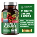 N1N Premium Rim Cleanse [21 Potent Herbs] para o Trato Urinário e Controle de Víbora, Suporte Renal Natural com Extrato de cranberry, Astragalus e Uva Ursi Leaf, 60 Veg Caps