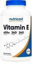 Nutricost Vitamina E 400 UI, 240 Cápsulas Softgel - Gluten Free, Non-GMO