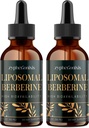 Berberina lipossomal Drops Suplemento 3000mg - Activador AMPK de alta absorção, Complexo de HCl Berberine Orgânico com canela de ceilão e gengibre para imune e digestão (4 fl oz)