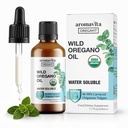 Água Solúvel Óleo de Orégano Orgânico Drops Líquidos - Óleo de Orégano para chicletes saudáveis e gargantas doloridas, apoio digestivo e imunológico, saúde respiratória