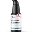 Designs para a saúde Liposomal B Supremo - Complexo Vitamina B Líquido com Absorção Superior - Folato, Vitamina B12, B6, Biotina, TMG + Mais - Bomba de entrega oral com sabor Citrus (50 Servões / 1,7 onças)