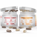 Turkesterone & Tongkat Ali Lean Crescimento e recuperação muscular + Fadogia Agrestis Muscle Stack para desempenho atlético e massa muscular (60 cápsulas)