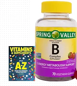 Spring Valley Suplemento Complexo Vitamina B Gummies vegetarianos adultos, 70 Count+Melhor Guia Suplementos Vitaminas
