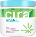 Cira Daily Greens - naturalmente adoçado, espirulina orgânica Superfood em pó com Premium, antioxidante-rico Ingredientes para desbloquear, digestion, & Energia - Berry misto, 30 Servings