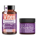 Rosa íntima economize 10% no pacote de equilíbrio hormonal e bem-estar reprodutivo – Suplemento Vitex Chasteberry + Myo & D-Chiro Inositol Pó para PCOS & Suporte Menstrual