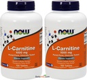 Now Foods L- Tartrato de Carnitina 1000mg, 100 Comprimidos (Pacote de 2)