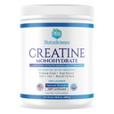 NutraScience Creatine Monohidrato em pó com BioPerine, Suporta crescimento e recuperação muscular magra, 60 Servings, 5000mg Por serviço, Sem sabor, GMP sertificado, Vegan Friendly, Não OGM