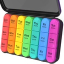 Daviky Pill Organizer 3 vezes por dia, Caixa diária de pílulas 7 dias, Casos semanais Medicina Organizadores para segurar vitaminas e medicamentos
